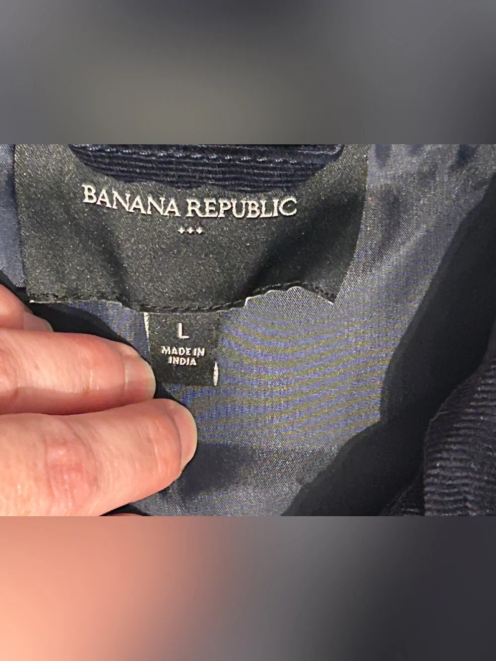 Banana Republic Factory Men's Large Navy Blue Corduroy Puffer Vest Quilted Zip